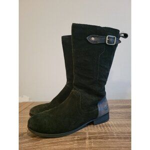Ugg Kids Australia Morgan Black Suede On Side Zipper Size 2 US